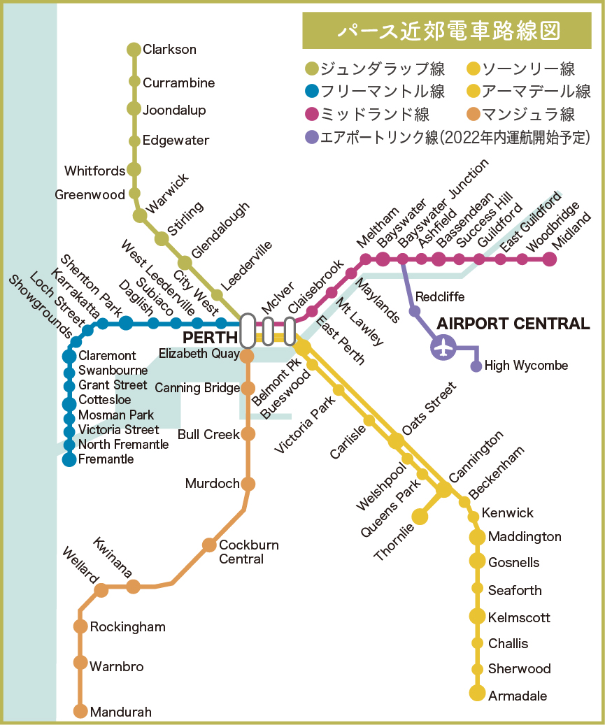 パース近郊電車路線図